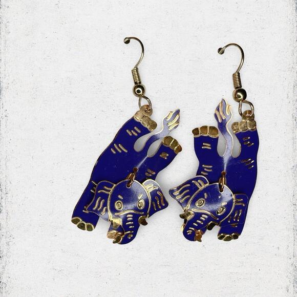 Jewelry - 177. Purple Berebei Earrings Enamel Vintage